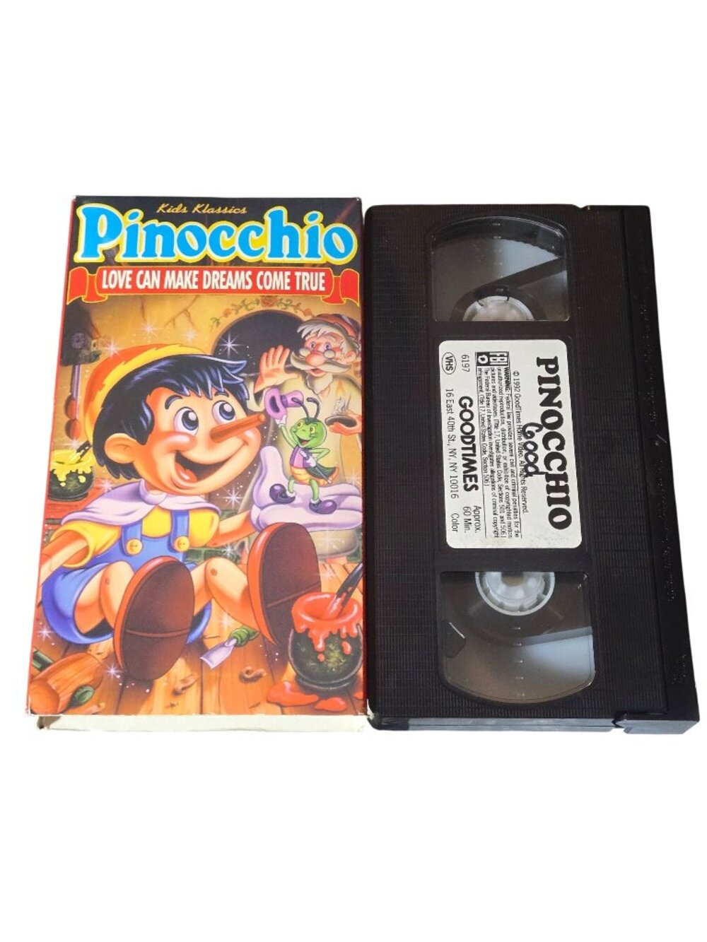 Pinocchio Kids Klassics VHS Tape 1992 GoodTimes Love Can Make Dreams Come True